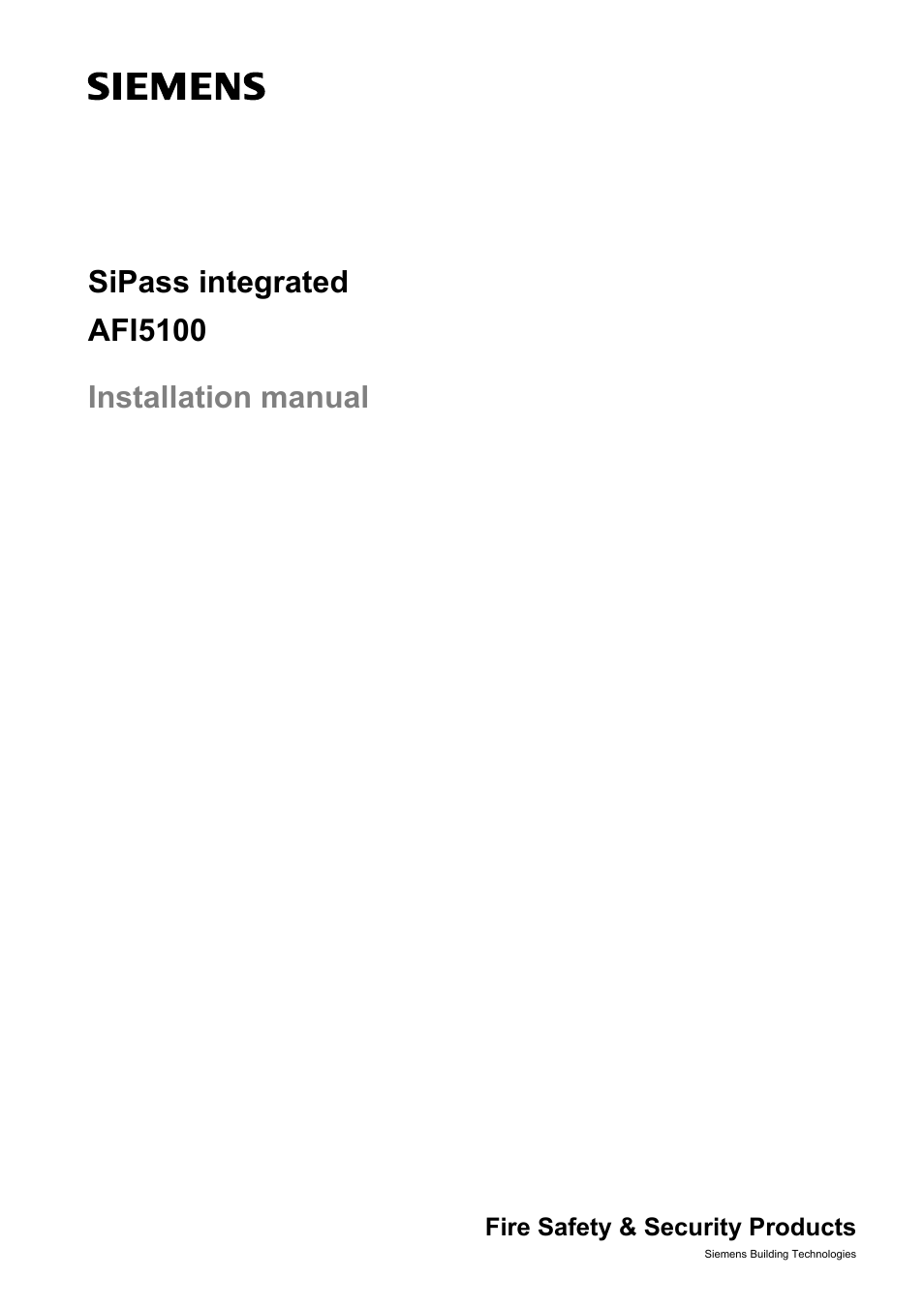 Siemens AFI5100 User Manual | 14 pages