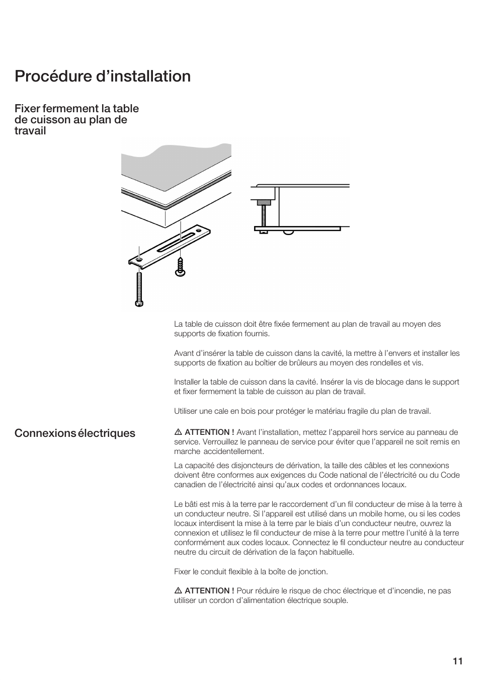 Procédure d'installation | Siemens ET 97..UC User Manual | Page 11 / 20