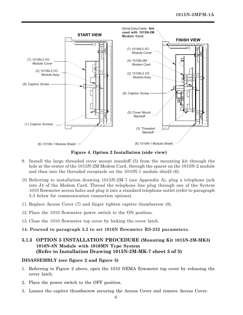 Figure 4. option 2 installation (side view) | Siemens 1015N-2MFM-1A User Manual | Page 10 / 25