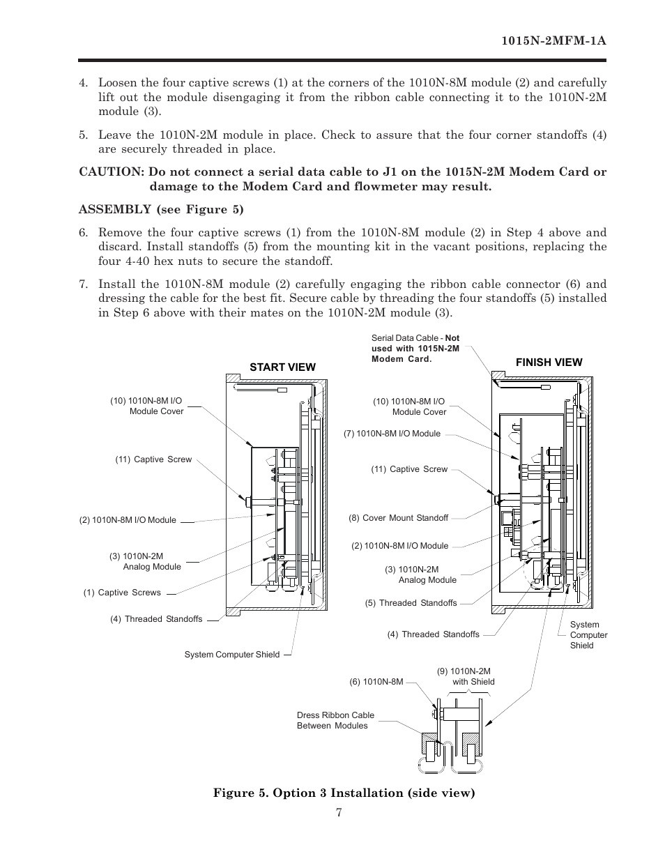 Figure 5. option 3 installation (side view) | Siemens 1015N-2MFM-1A User Manual | Page 11 / 25