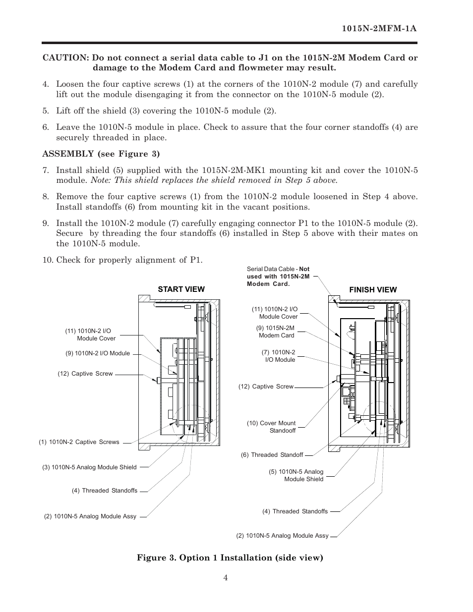 Figure 3. option 1 installation (side view) | Siemens 1015N-2MFM-1A User Manual | Page 8 / 25