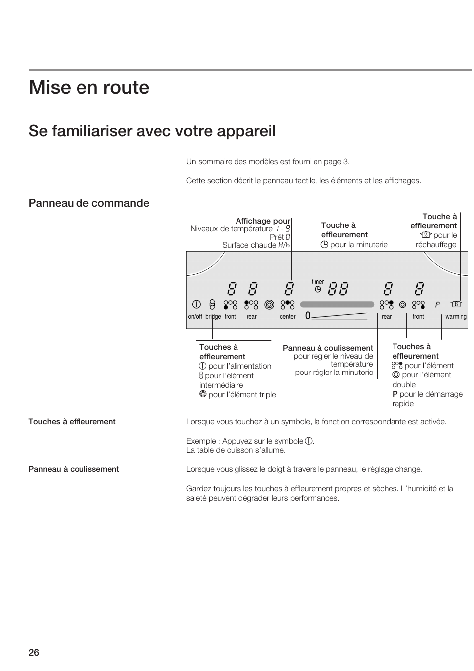 Mise en route, Se familiariser avec votre appareil, Panneau de commande | Siemens ET 77..UC User Manual | Page 26 / 60