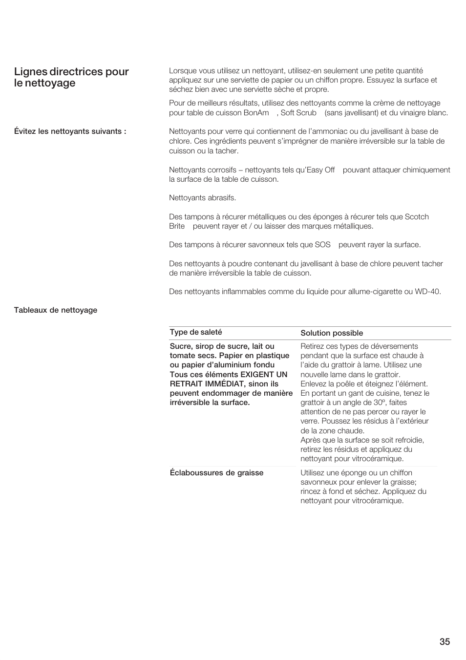 Lignes directrices pour le nettoyage | Siemens ET 77..UC User Manual | Page 35 / 60