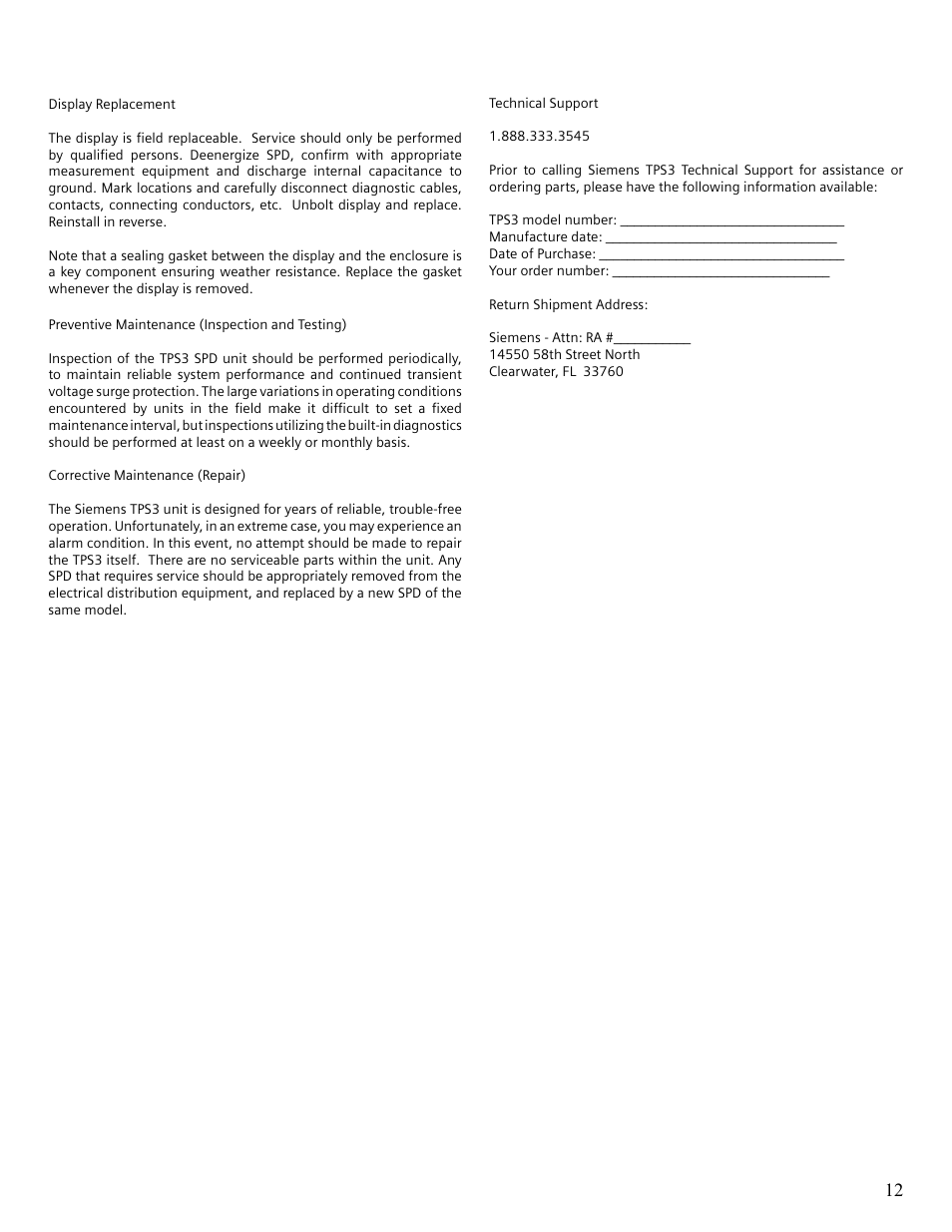 Siemens Surge Protective Device TPS3 User Manual | Page 15 / 16