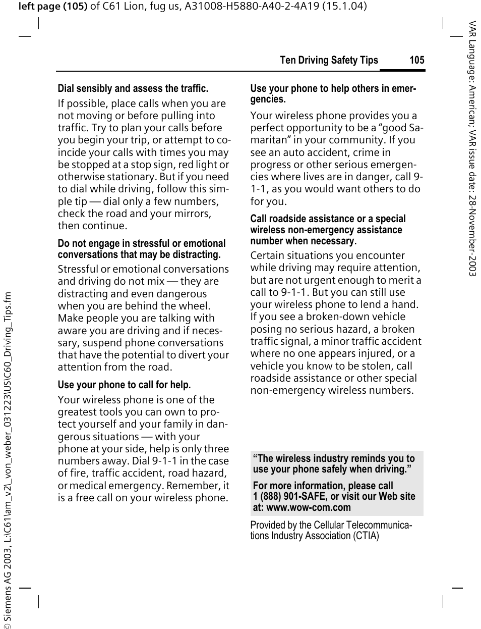 Siemens C61 User Manual | Page 106 / 116