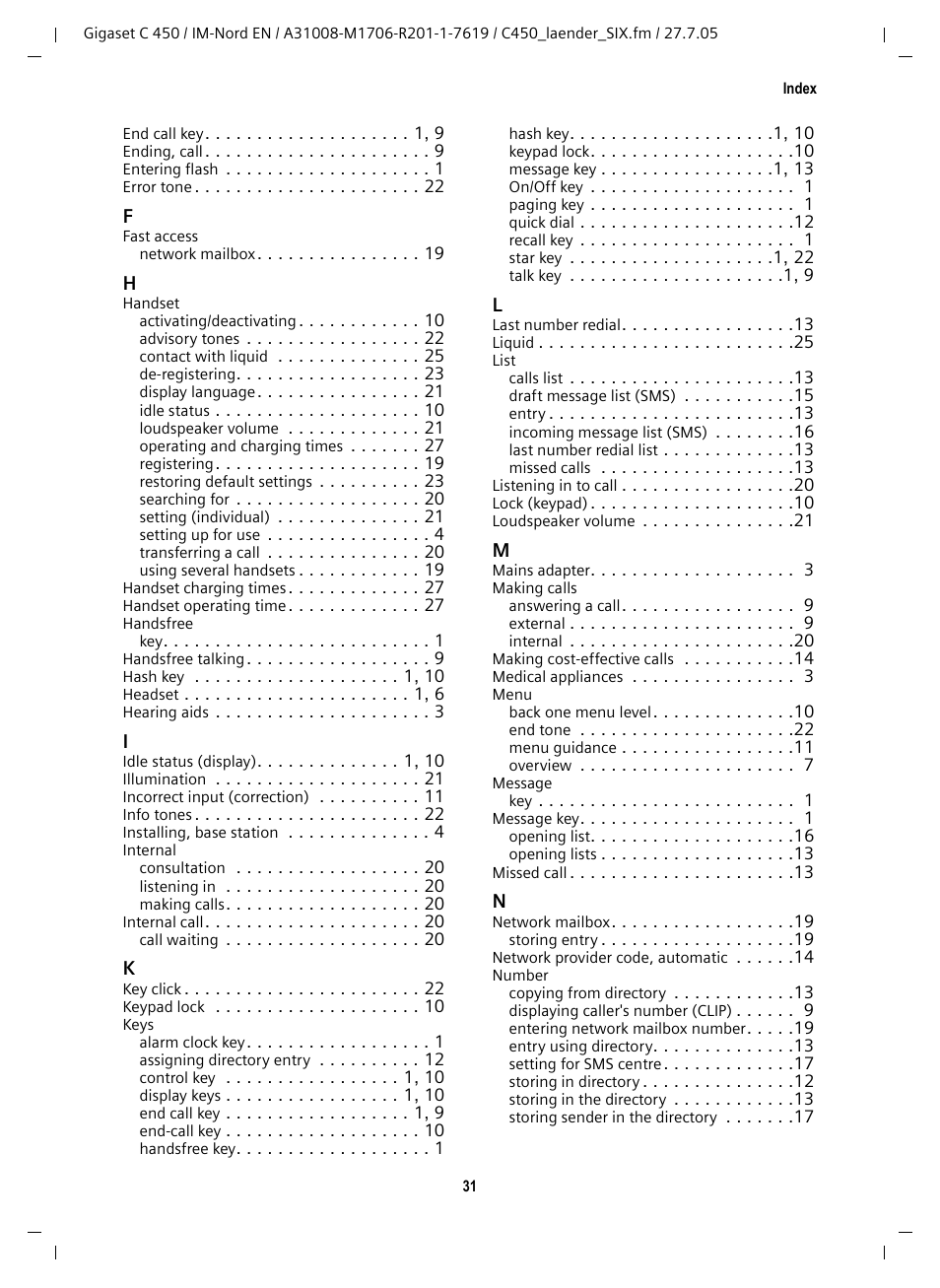 Siemens C450 User Manual | Page 32 / 33