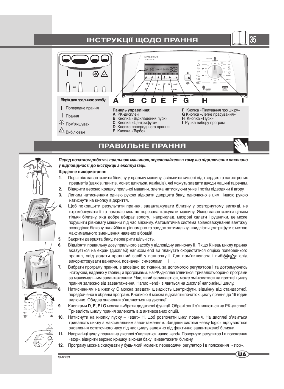 Інструкції щодо прання, Правильне прання | Ardo TLN126L User Manual | Page 35 / 44