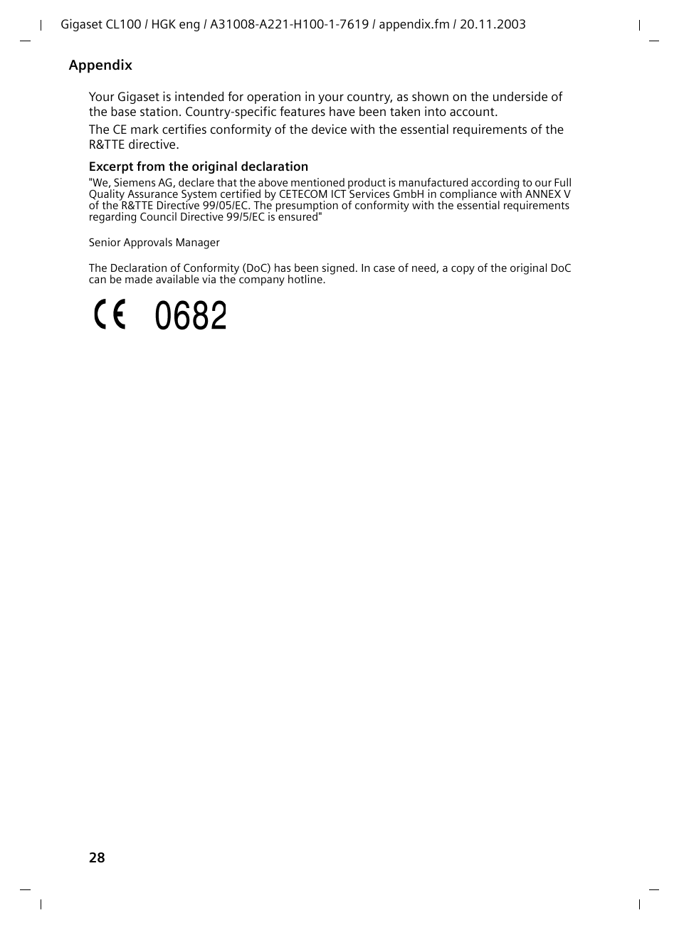 Siemens Gigaset CL100 User Manual | Page 28 / 31