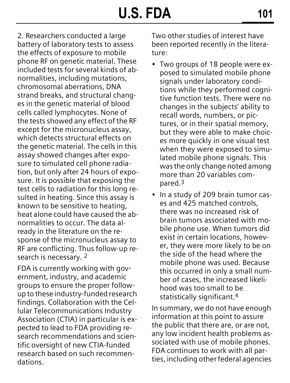 U.s. fda | Siemens C56 User Manual | Page 102 / 114
