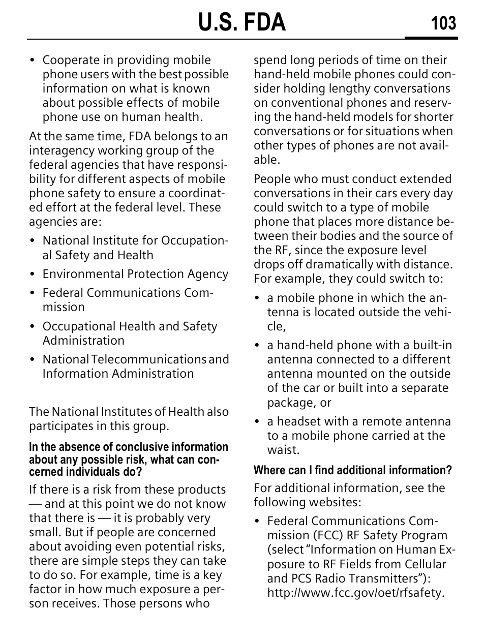 U.s. fda | Siemens C56 User Manual | Page 104 / 114