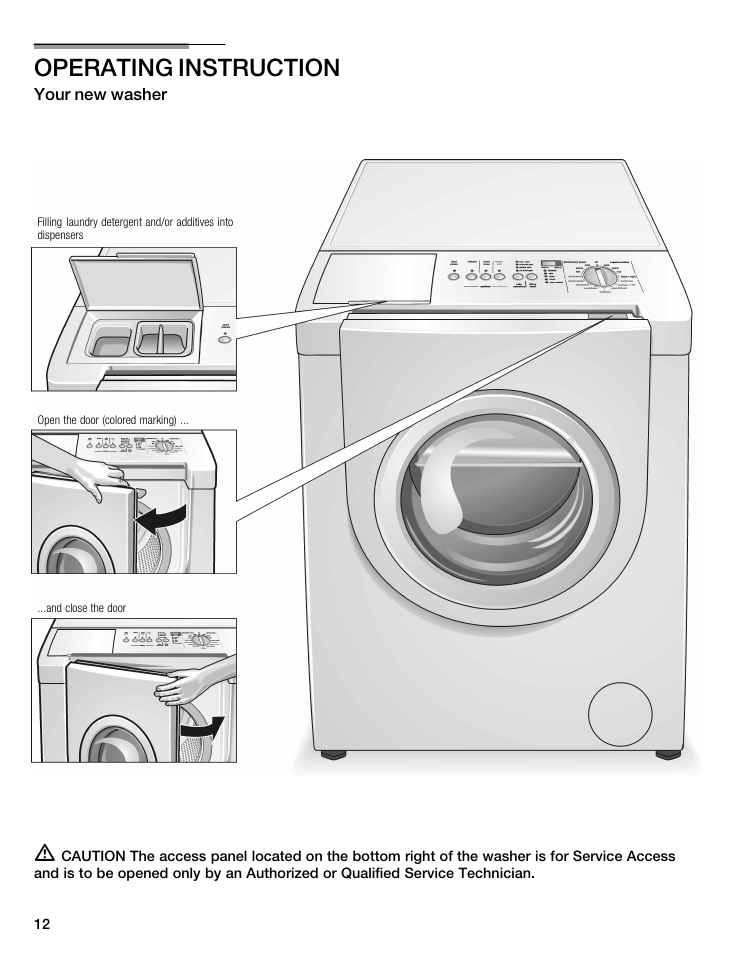 Operating instruction | Siemens WFXD5202UC User Manual | Page 12 / 88