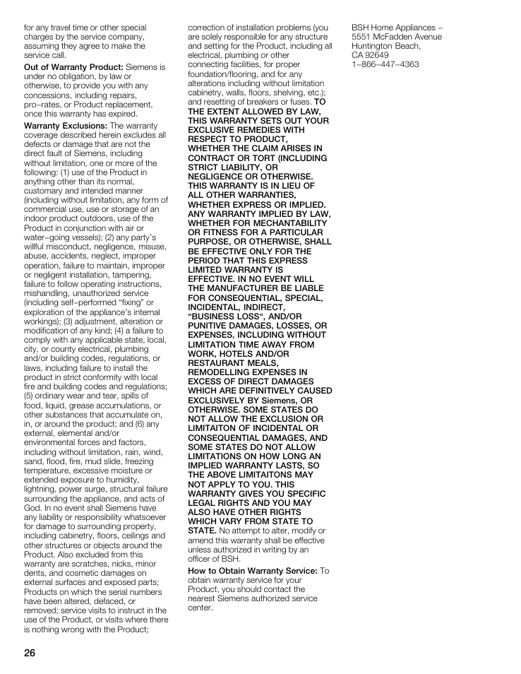 Siemens WFXD5202UC User Manual | Page 26 / 88