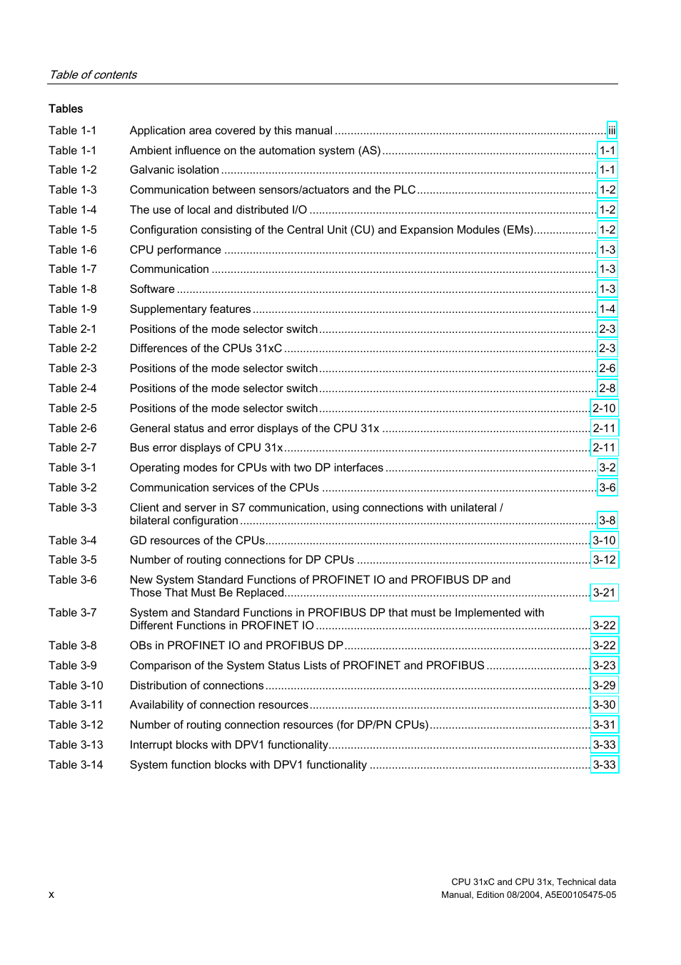 Siemens Simatic S7-300 CPU 31xC and CPU 31x S7-300 User Manual | Page 10 / 244