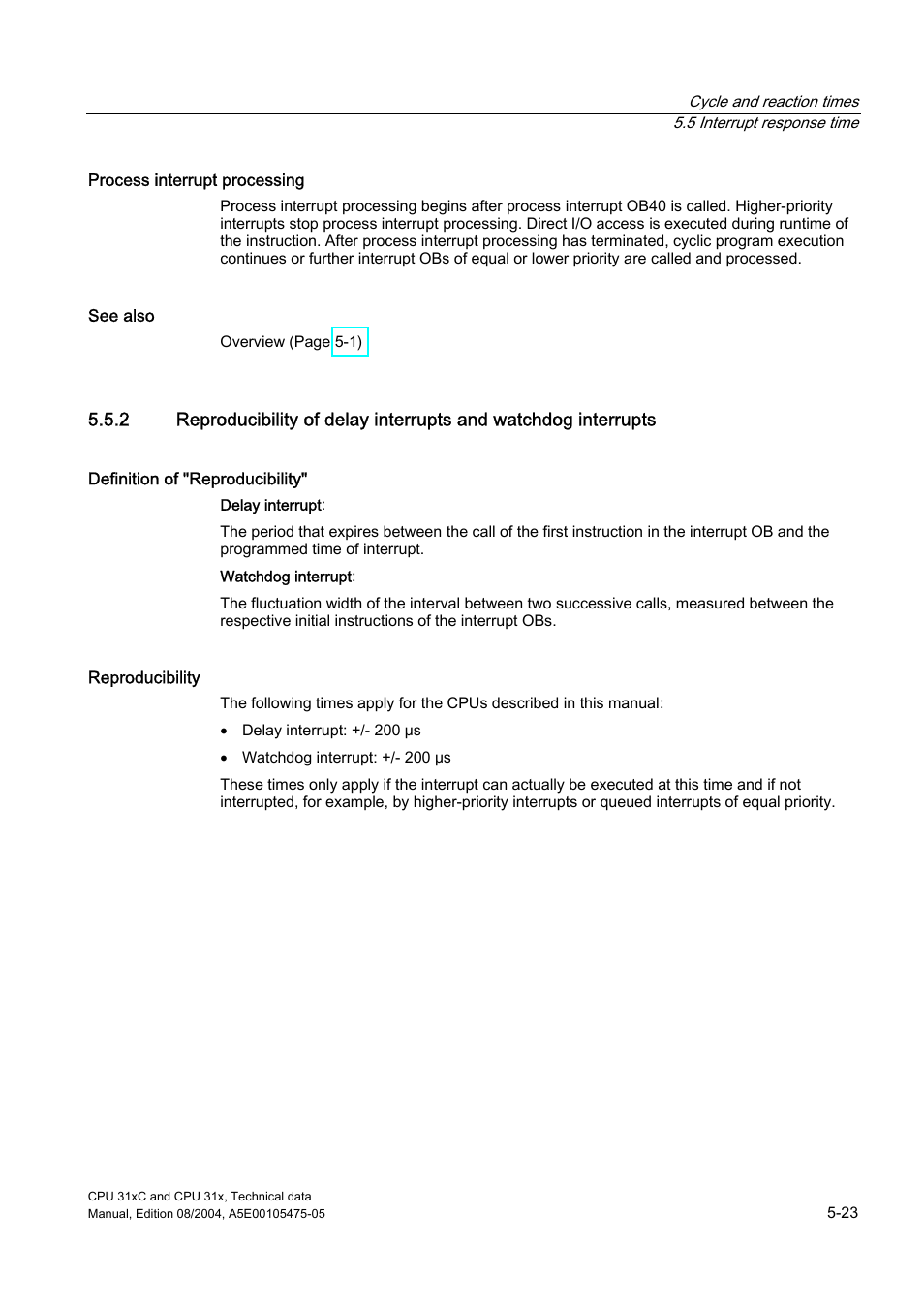 Siemens Simatic S7-300 CPU 31xC and CPU 31x S7-300 User Manual | Page 105 / 244