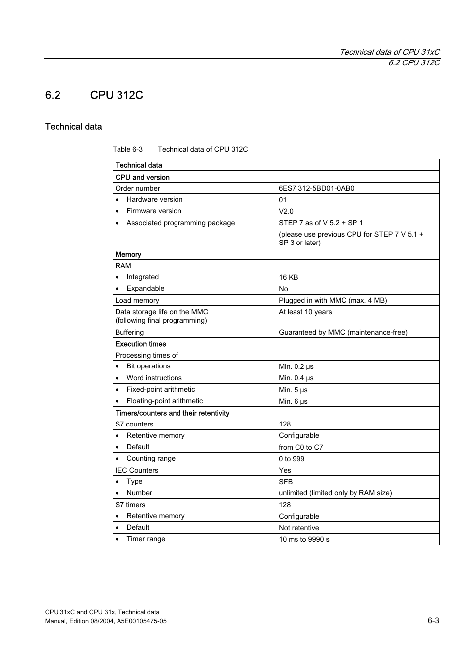 2 cpu 312c | Siemens Simatic S7-300 CPU 31xC and CPU 31x S7-300 User Manual | Page 113 / 244