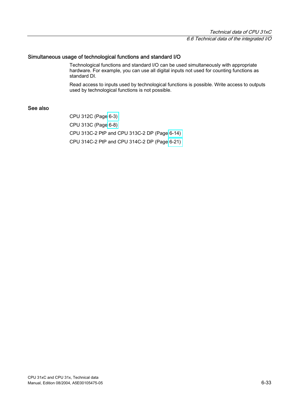 Siemens Simatic S7-300 CPU 31xC and CPU 31x S7-300 User Manual | Page 143 / 244