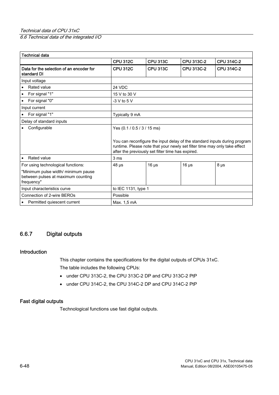 7 digital outputs | Siemens Simatic S7-300 CPU 31xC and CPU 31x S7-300 User Manual | Page 158 / 244