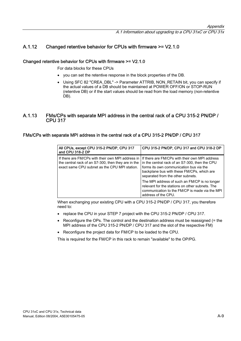 Siemens Simatic S7-300 CPU 31xC and CPU 31x S7-300 User Manual | Page 215 / 244