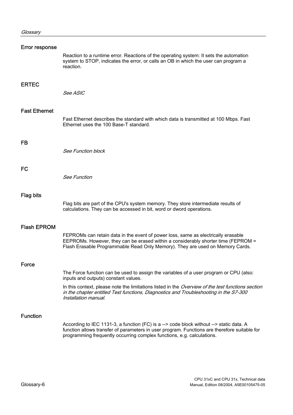 Siemens Simatic S7-300 CPU 31xC and CPU 31x S7-300 User Manual | Page 222 / 244
