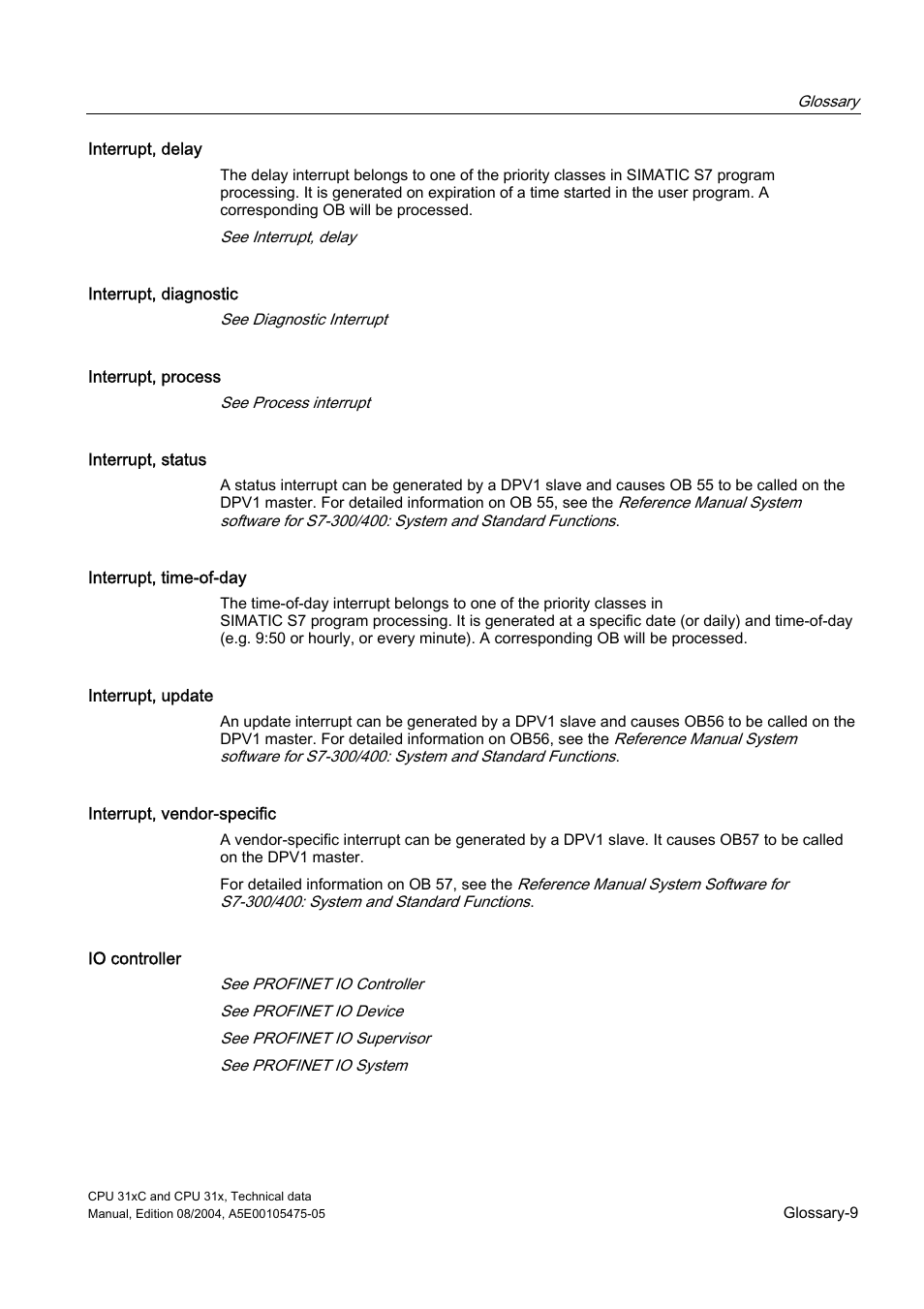 Siemens Simatic S7-300 CPU 31xC and CPU 31x S7-300 User Manual | Page 225 / 244