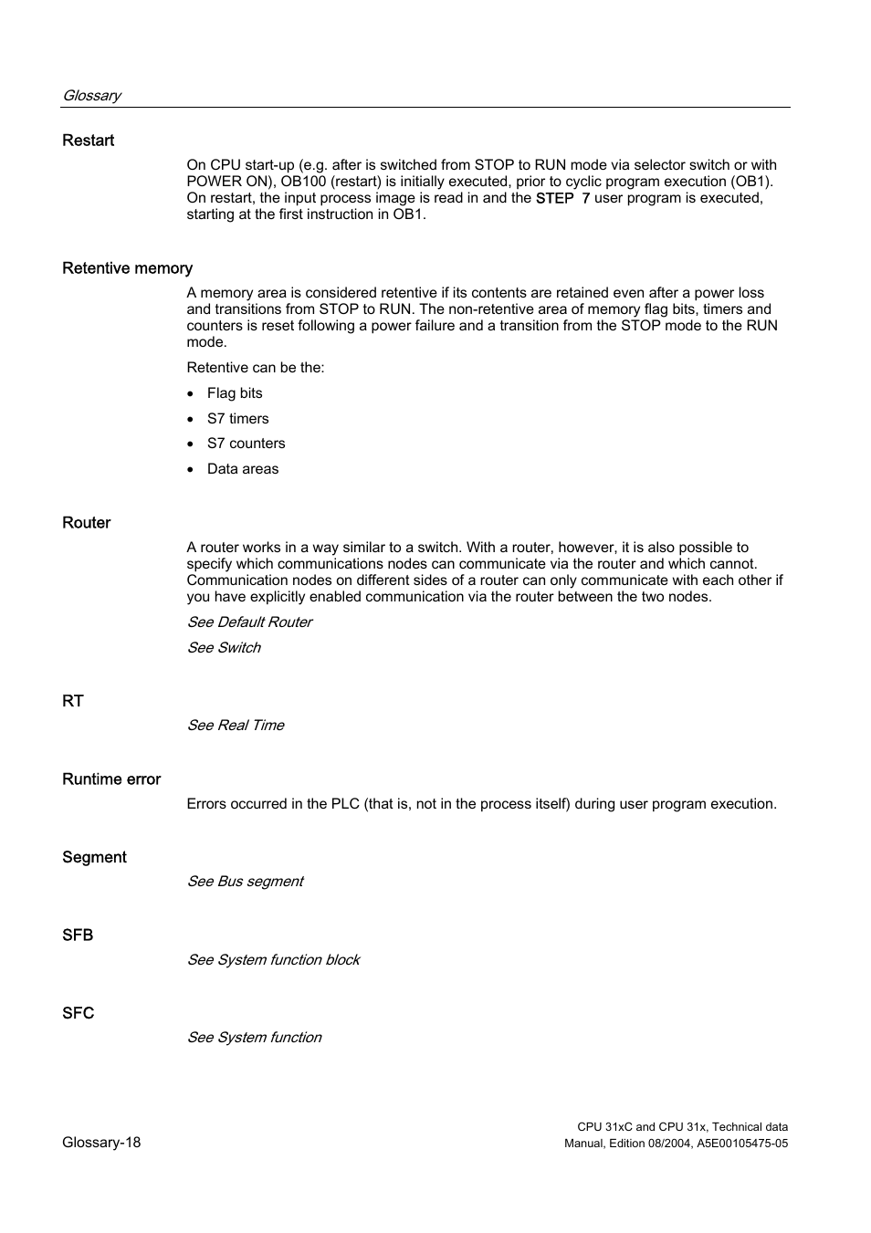 Siemens Simatic S7-300 CPU 31xC and CPU 31x S7-300 User Manual | Page 234 / 244