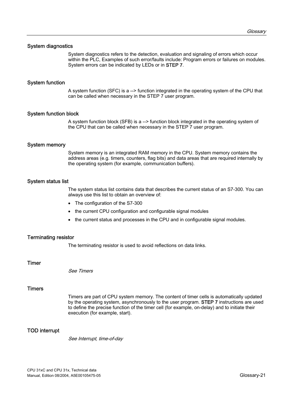 Siemens Simatic S7-300 CPU 31xC and CPU 31x S7-300 User Manual | Page 237 / 244