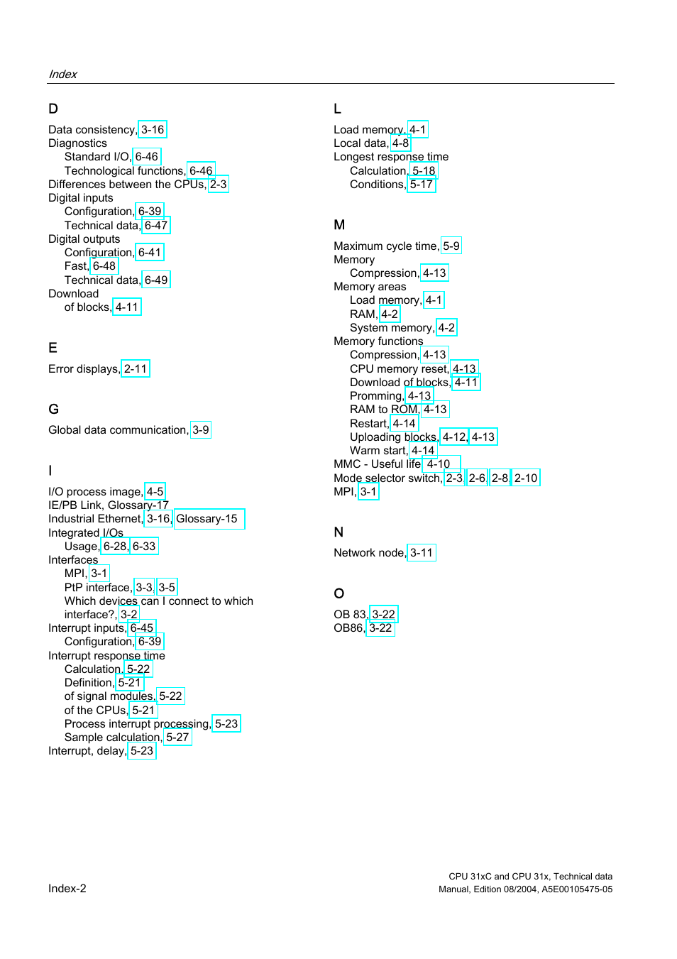 Siemens Simatic S7-300 CPU 31xC and CPU 31x S7-300 User Manual | Page 242 / 244