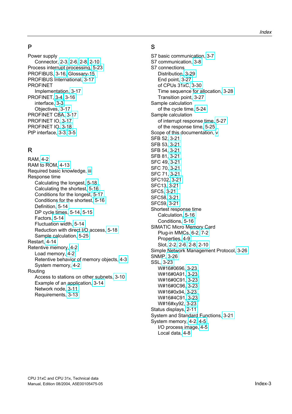 Siemens Simatic S7-300 CPU 31xC and CPU 31x S7-300 User Manual | Page 243 / 244