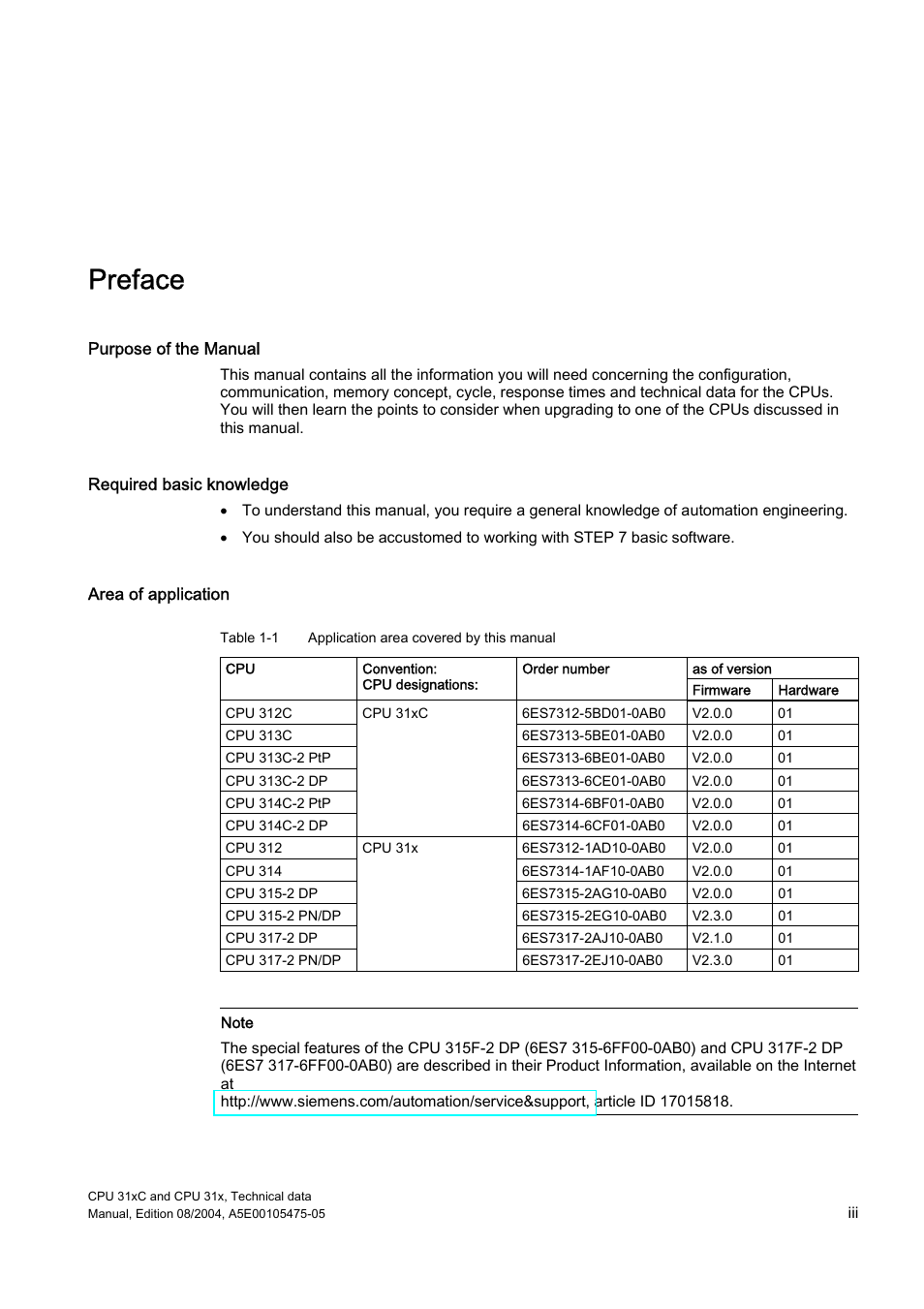 Preface | Siemens Simatic S7-300 CPU 31xC and CPU 31x S7-300 User Manual | Page 3 / 244