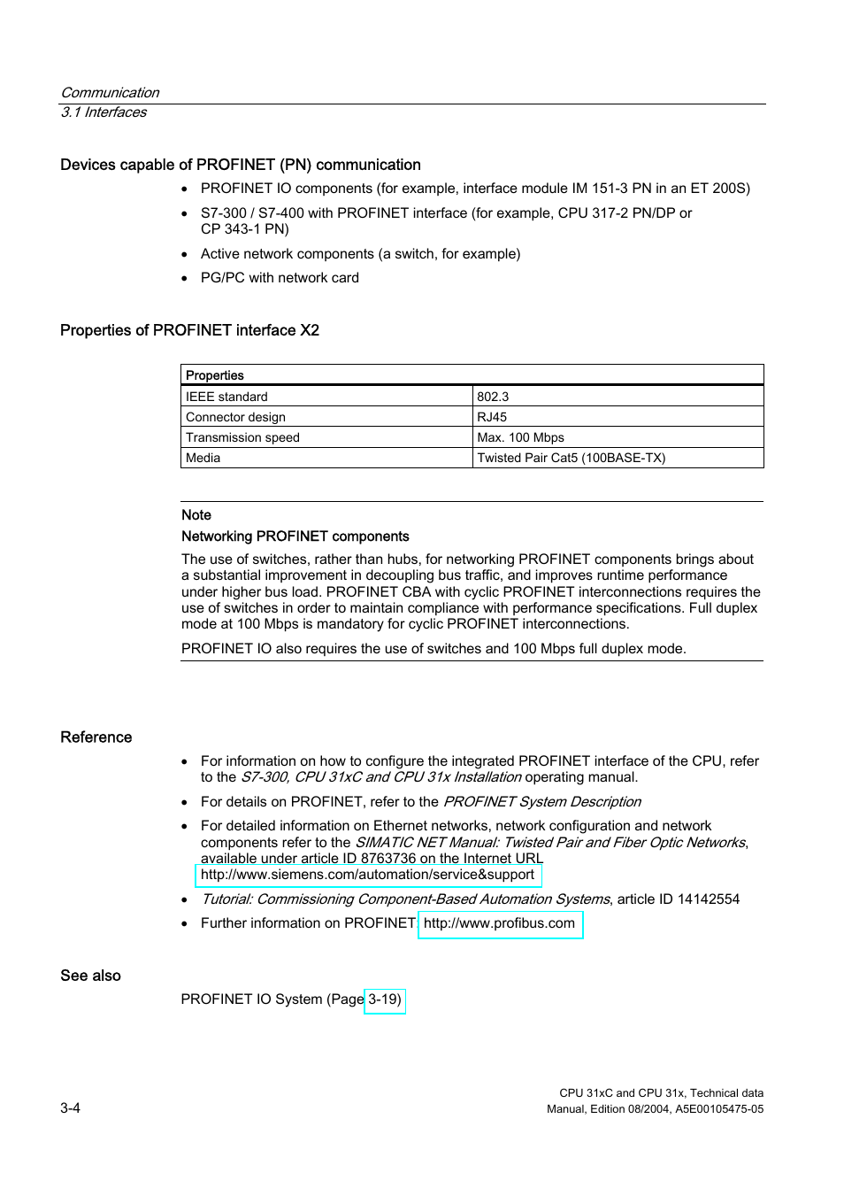 Siemens Simatic S7-300 CPU 31xC and CPU 31x S7-300 User Manual | Page 32 / 244
