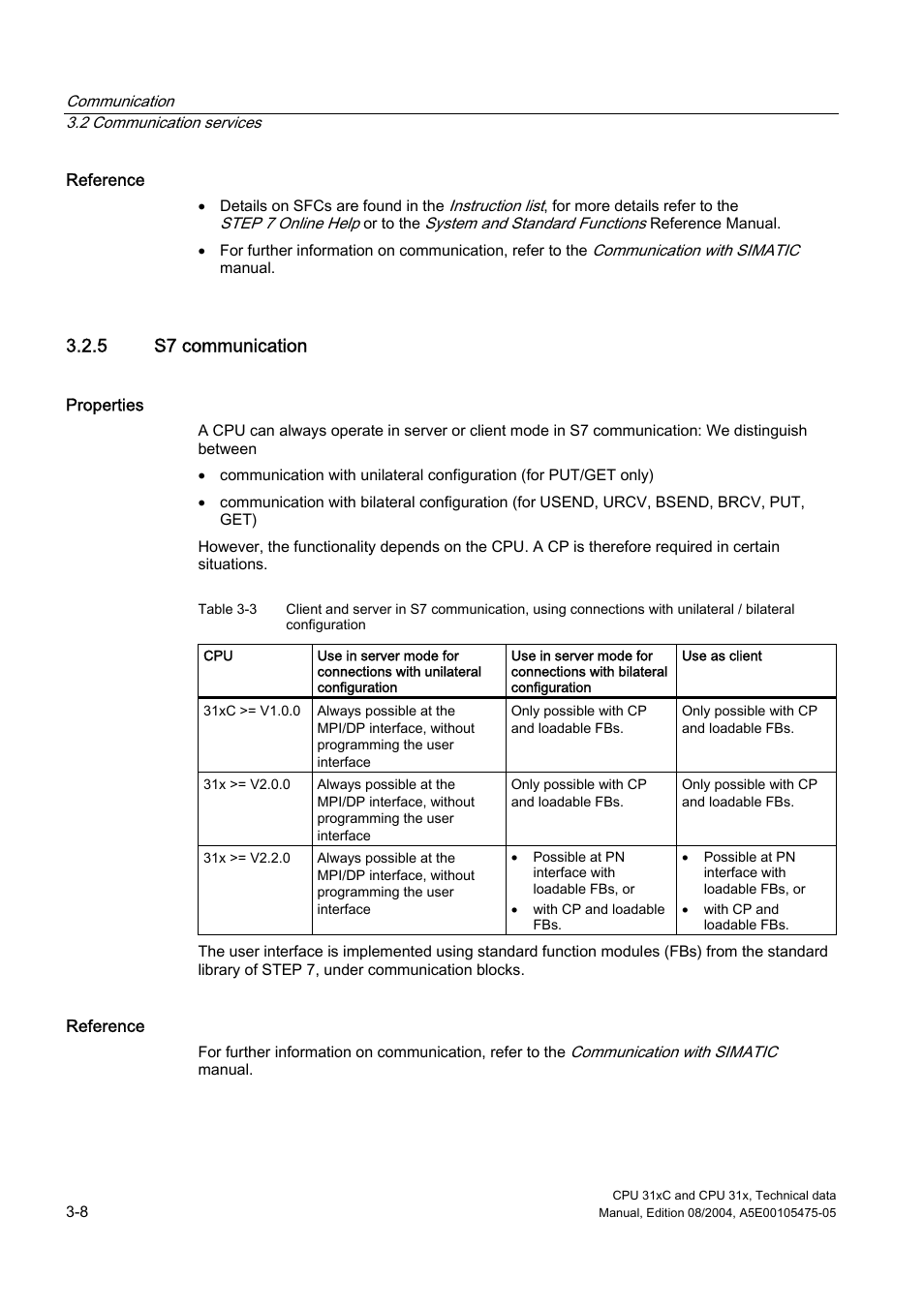 5 s7 communication | Siemens Simatic S7-300 CPU 31xC and CPU 31x S7-300 User Manual | Page 36 / 244
