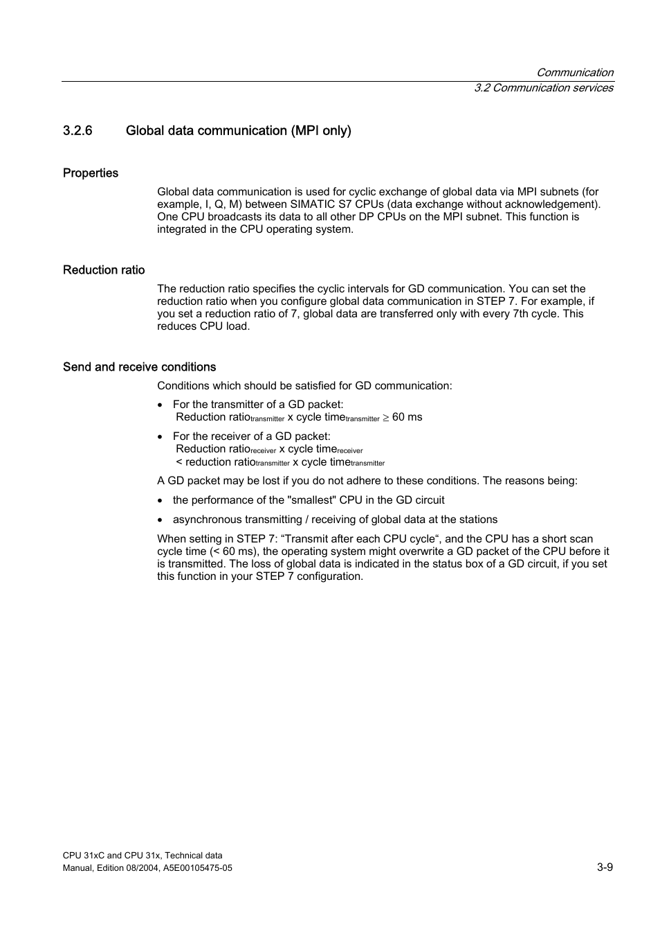 6 global data communication (mpi only) | Siemens Simatic S7-300 CPU 31xC and CPU 31x S7-300 User Manual | Page 37 / 244