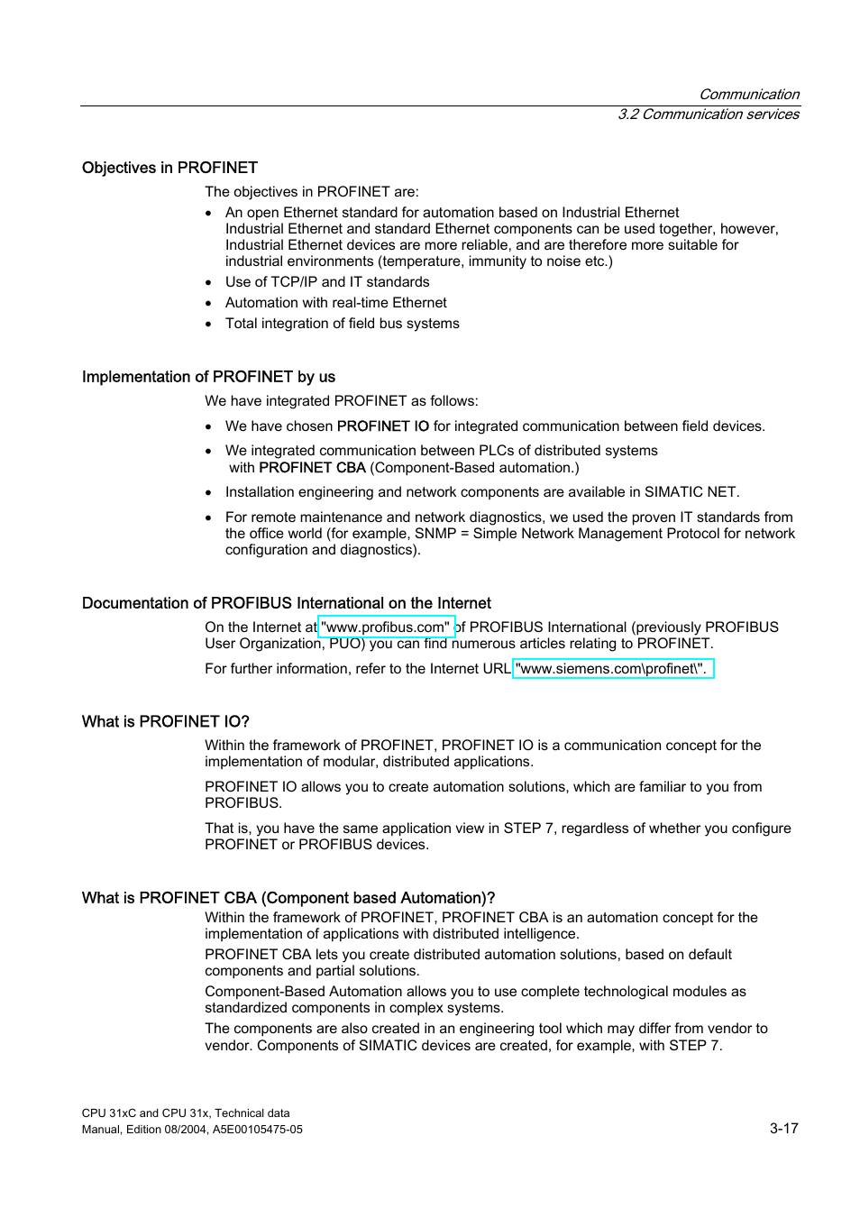 Siemens Simatic S7-300 CPU 31xC and CPU 31x S7-300 User Manual | Page 45 / 244