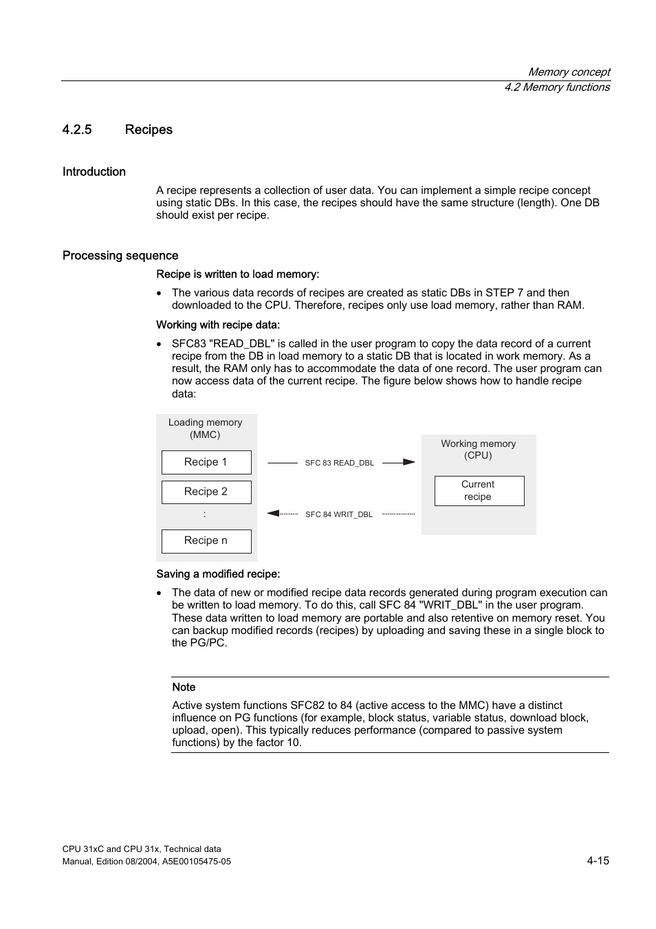 5 recipes | Siemens Simatic S7-300 CPU 31xC and CPU 31x S7-300 User Manual | Page 77 / 244