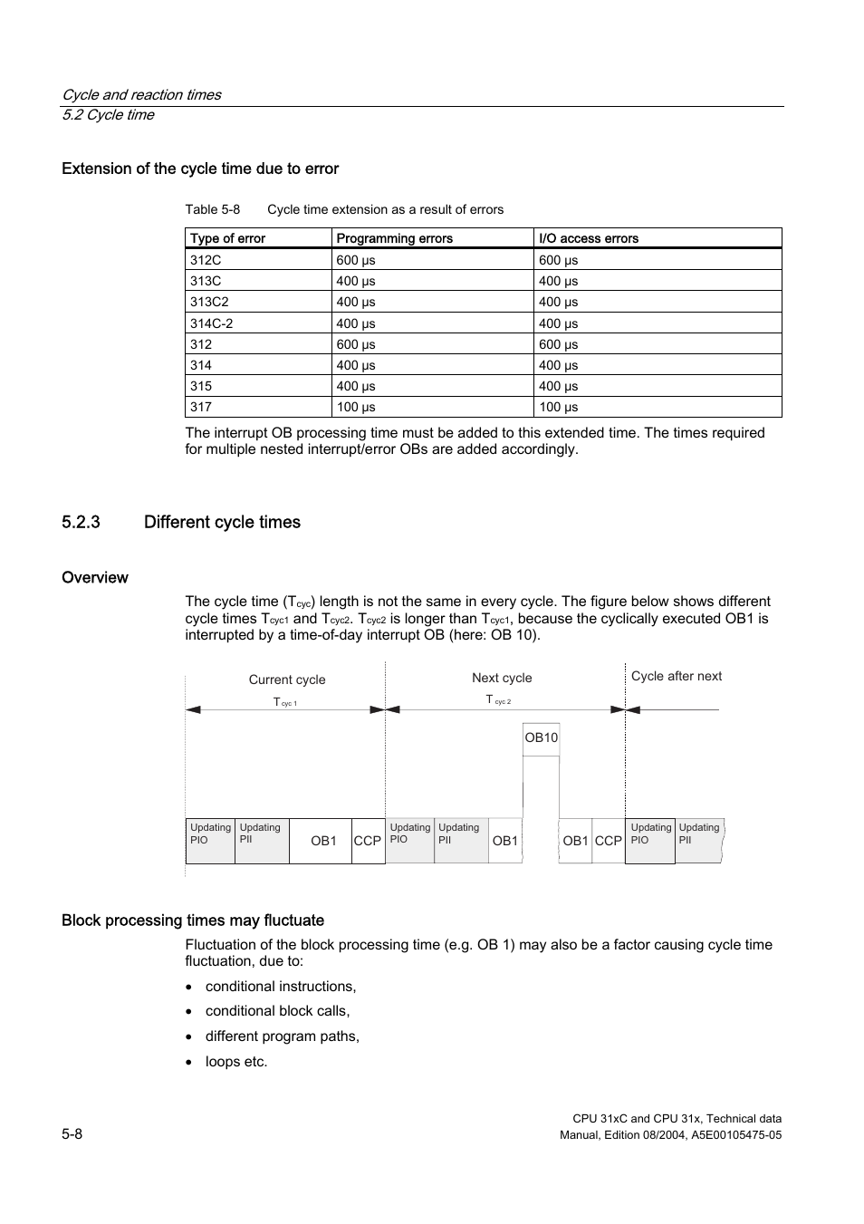 3 different cycle times | Siemens Simatic S7-300 CPU 31xC and CPU 31x S7-300 User Manual | Page 90 / 244
