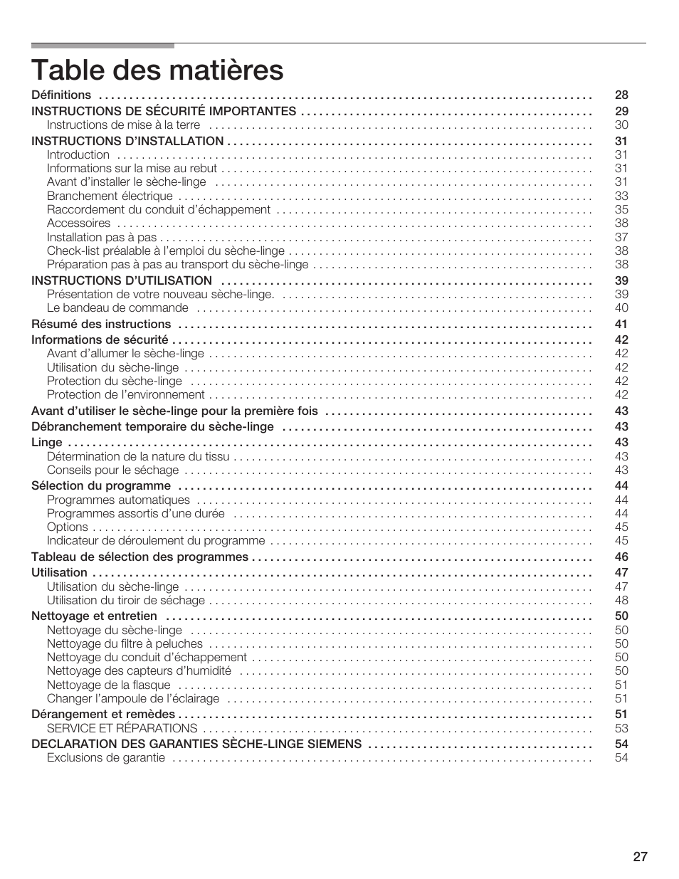 Siemens ULTRASENSE WTXD5300US User Manual | Page 28 / 81