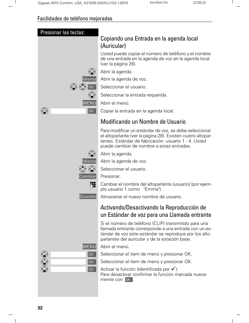 Modificando un nombre de usuario | Siemens Gigaset 4210 User Manual | Page 109 / 153