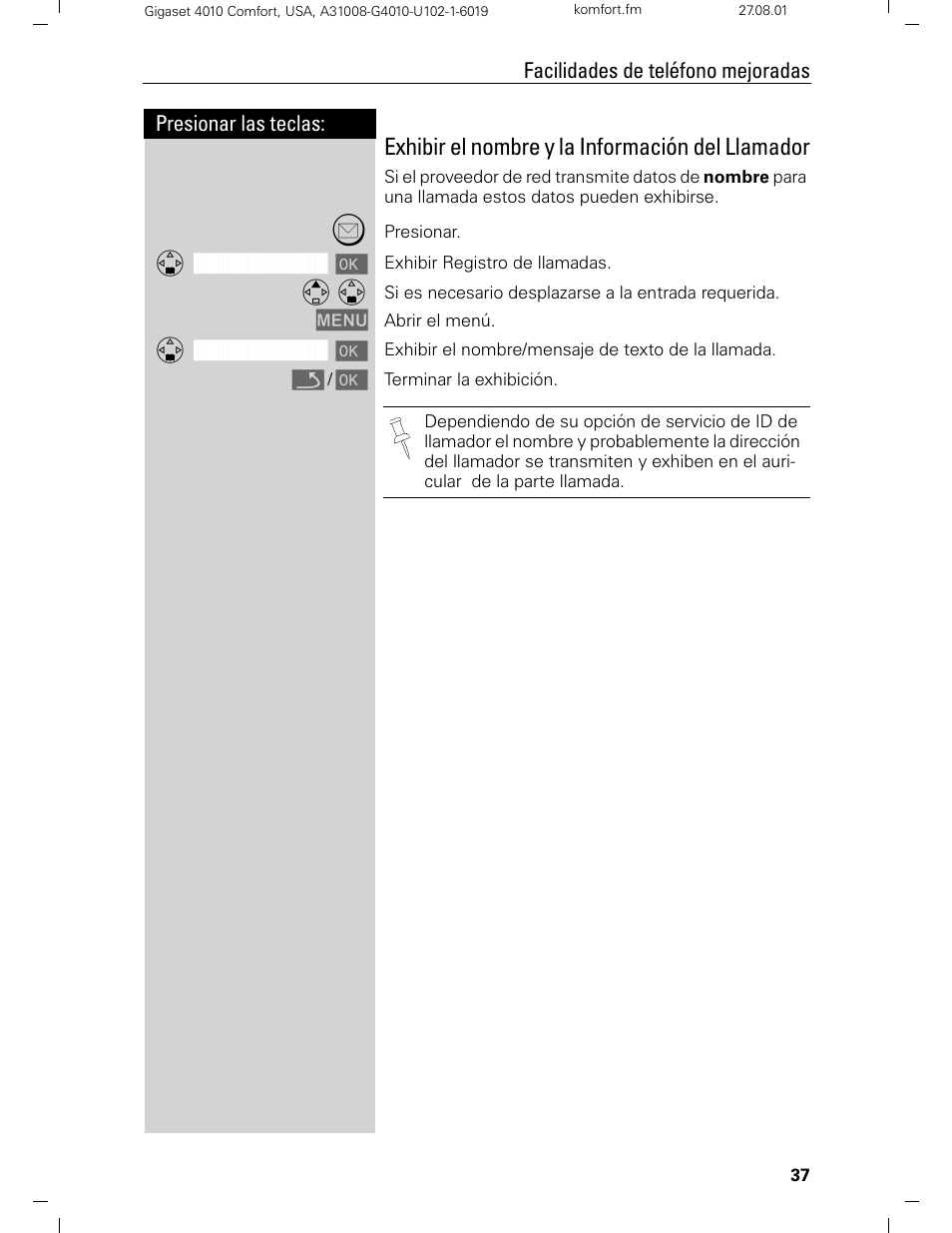 Exhibir el nombre y la información del llamador | Siemens Gigaset 4210 User Manual | Page 114 / 153