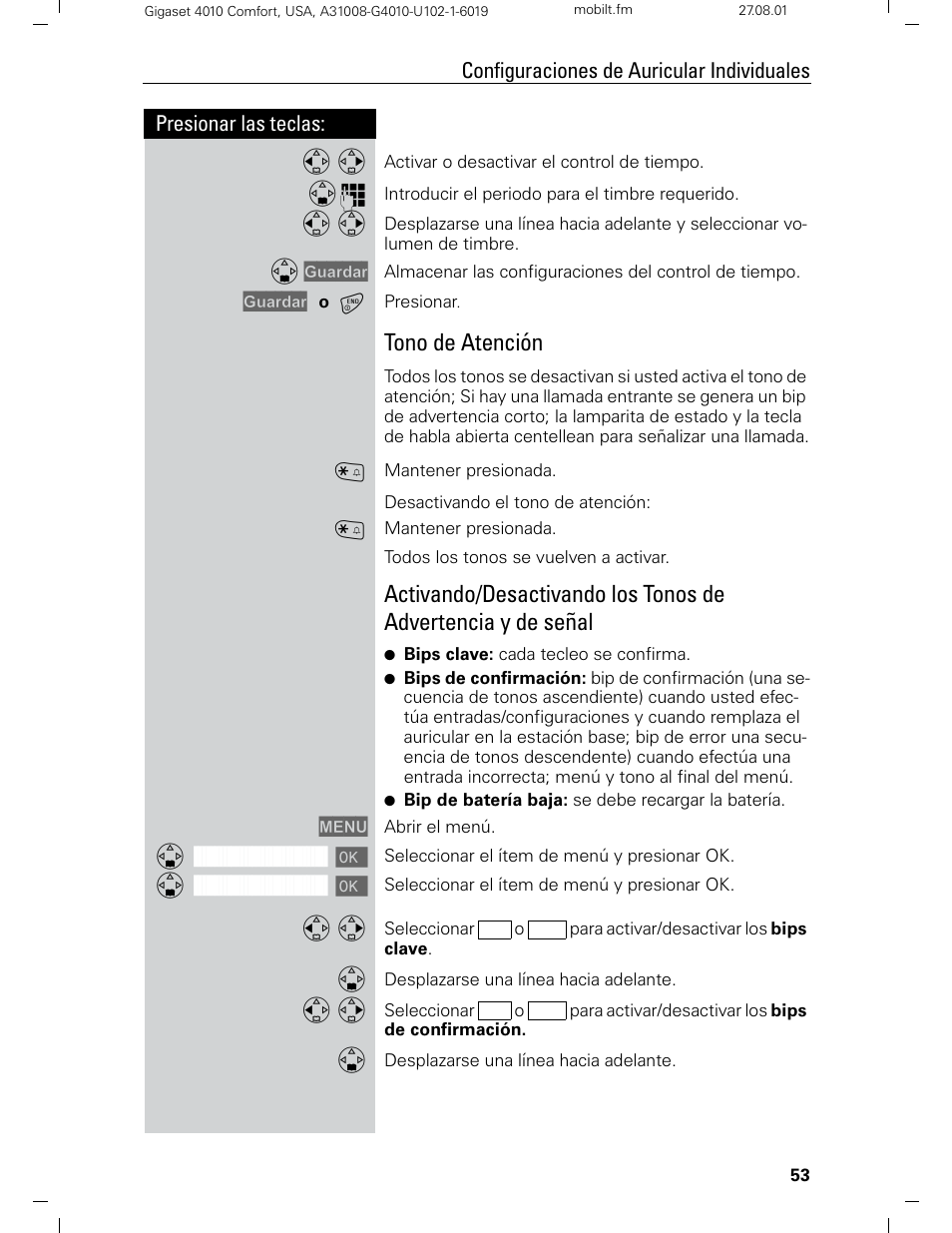 Tono de atención | Siemens Gigaset 4210 User Manual | Page 130 / 153