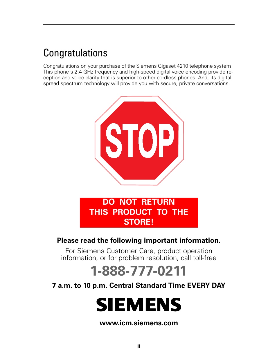 Siemens Gigaset 4210 User Manual | Page 2 / 153