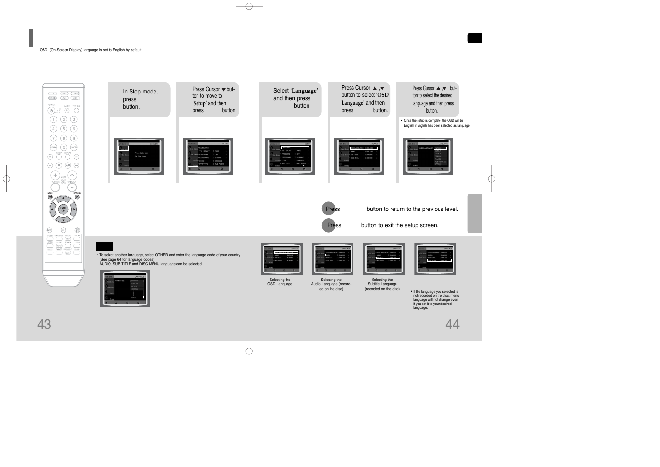 Setting the language, Setting the language 43 | Siemens HT-Q100 User Manual | Page 23 / 35