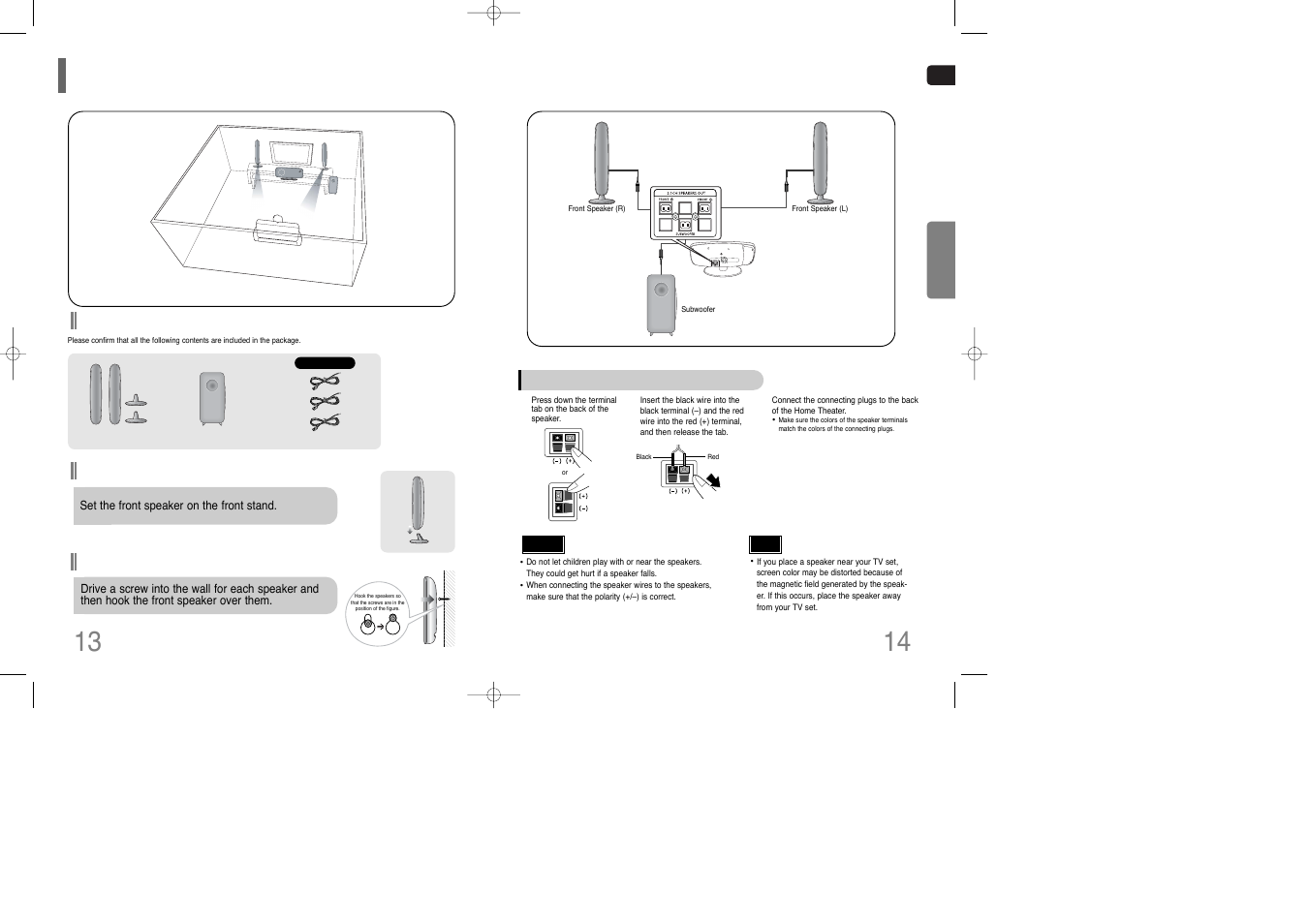 Before connecting the speakers | Siemens HT-Q100 User Manual | Page 8 / 35