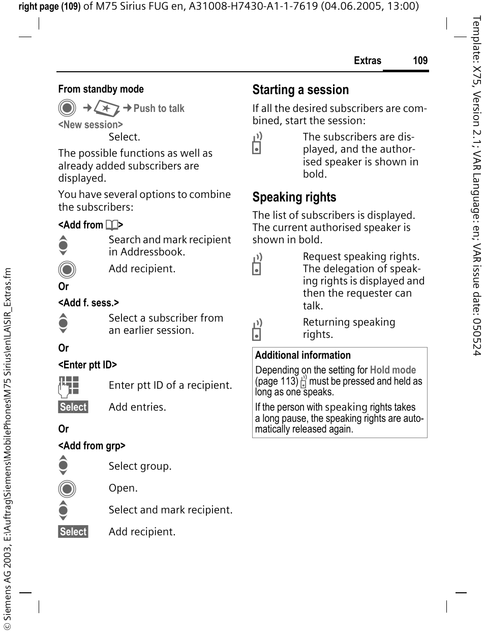 Siemens M75 User Manual | Page 110 / 153