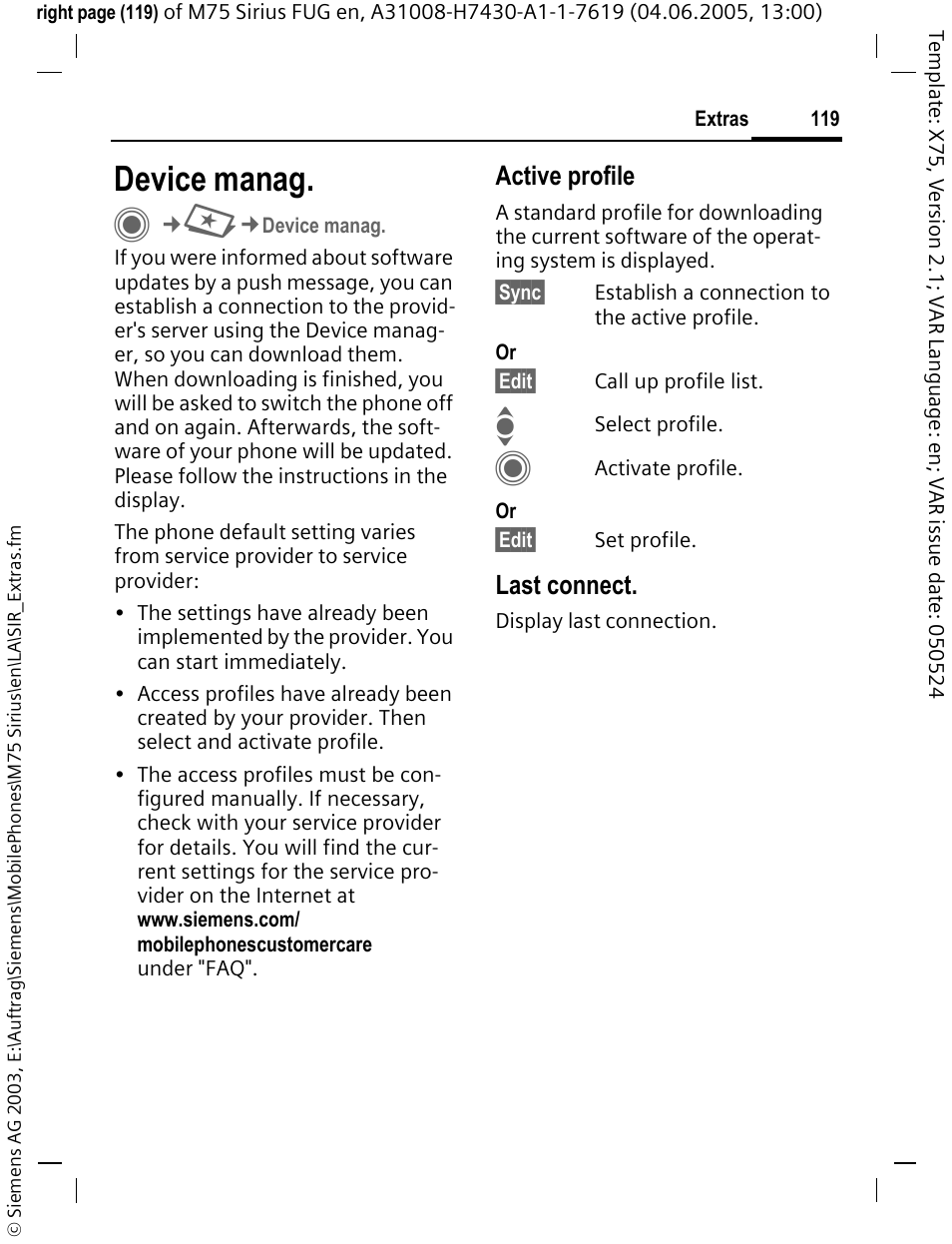 Device manag | Siemens M75 User Manual | Page 120 / 153