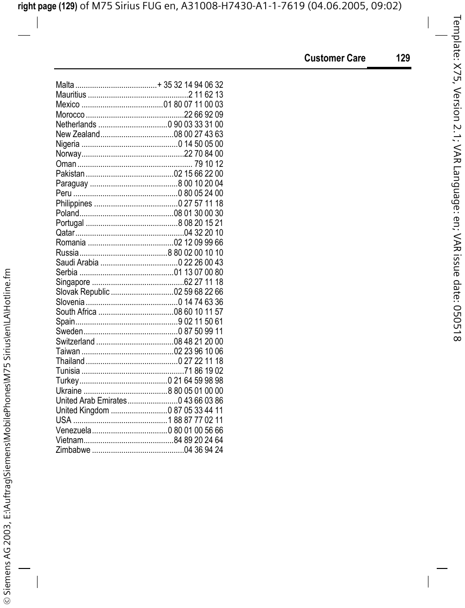 Siemens M75 User Manual | Page 130 / 153