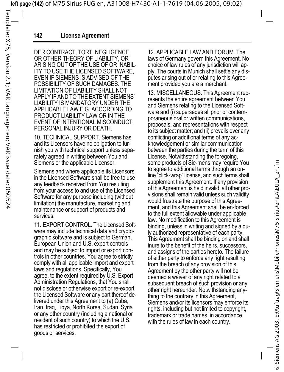 Siemens M75 User Manual | Page 143 / 153