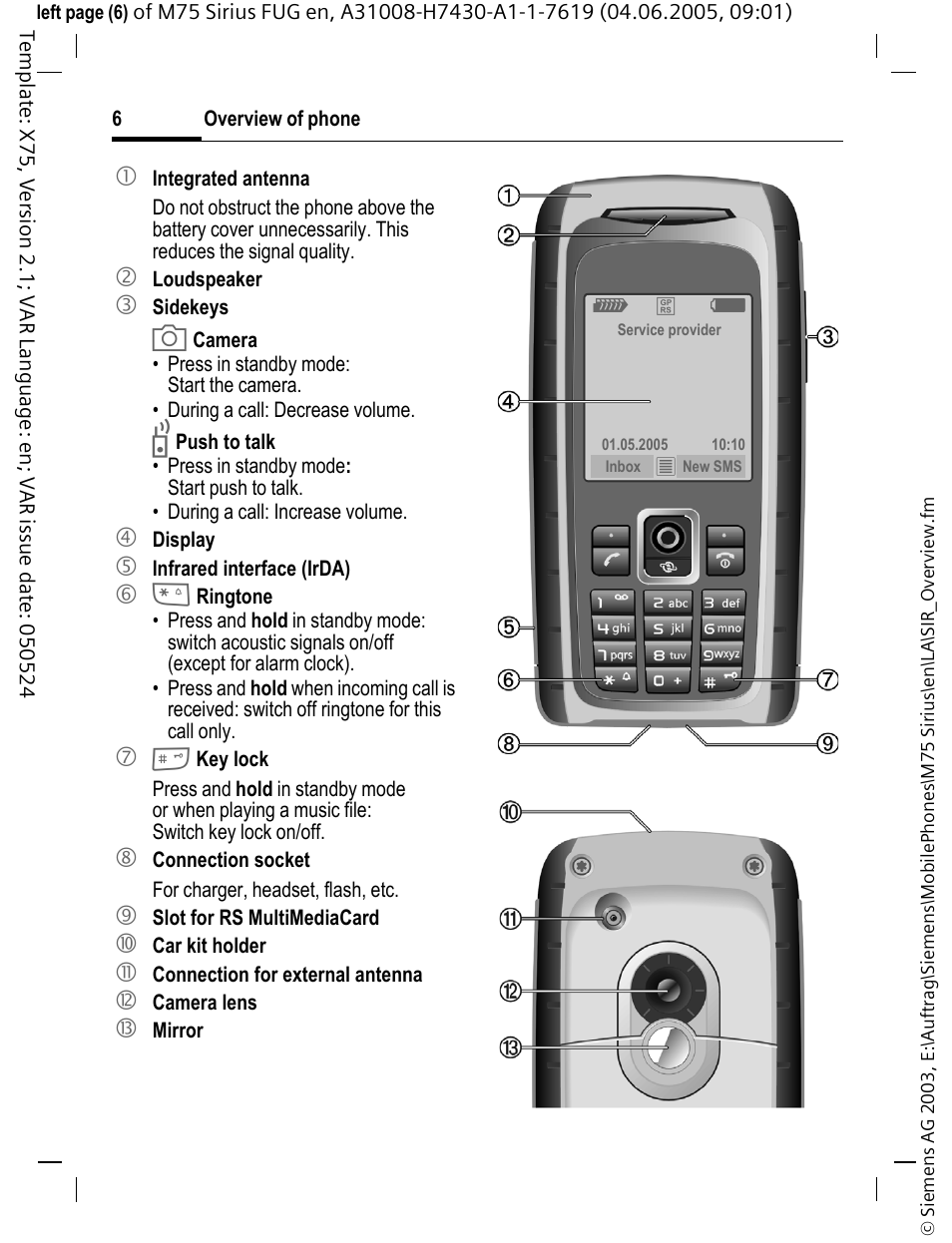 Siemens M75 User Manual | Page 7 / 153