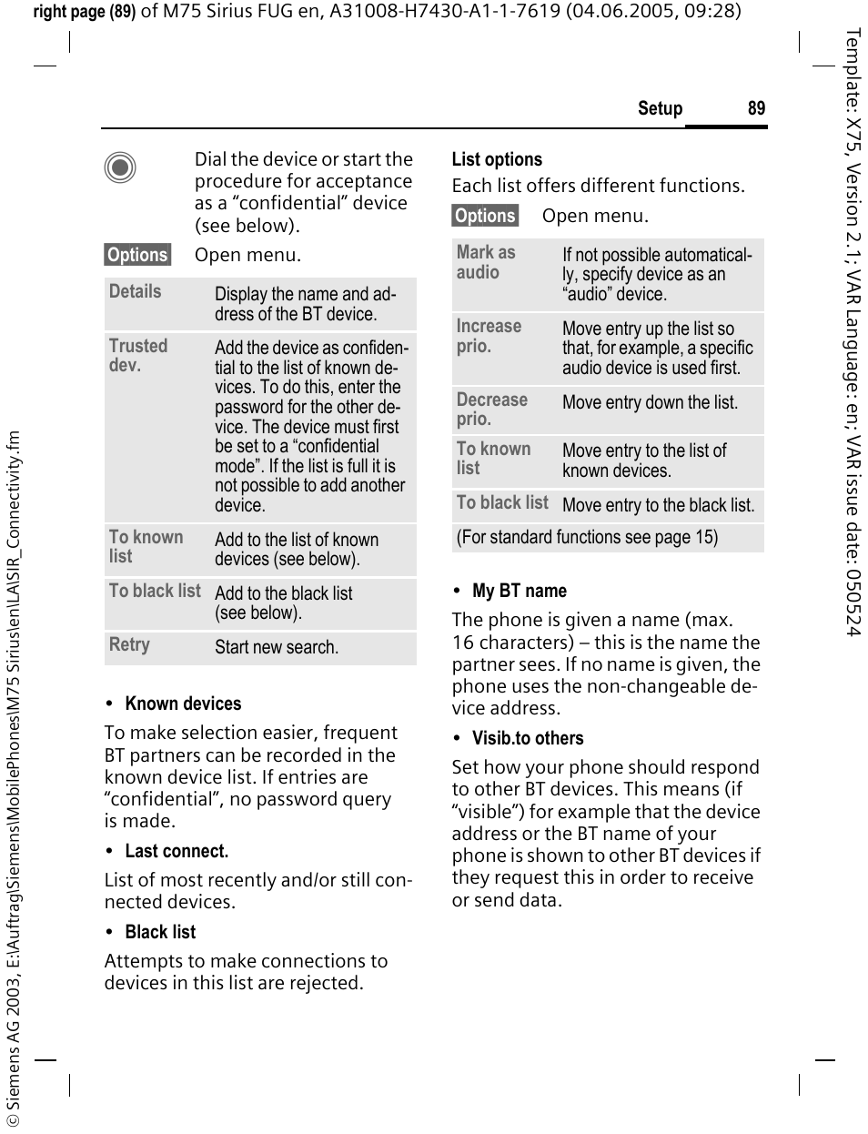 Siemens M75 User Manual | Page 90 / 153
