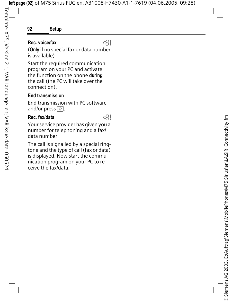 Siemens M75 User Manual | Page 93 / 153