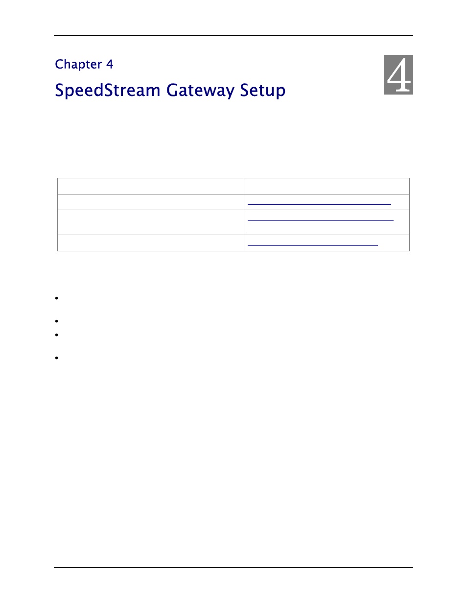 Chapter 4 speedstream gateway setup, Before configuring the gateway, Speedstream gateway setup | Chapter 4 | Siemens SpeedStream 6500 Series User Manual | Page 22 / 98